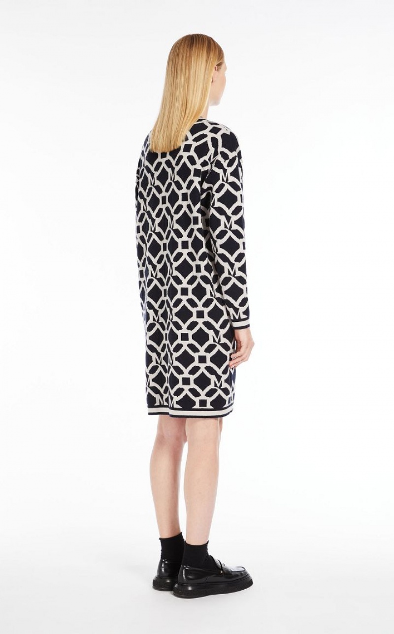 MaxMara Jacquard-knit Wool And Cashmere Dresses MIDNIGHTBLUE | MMR593351