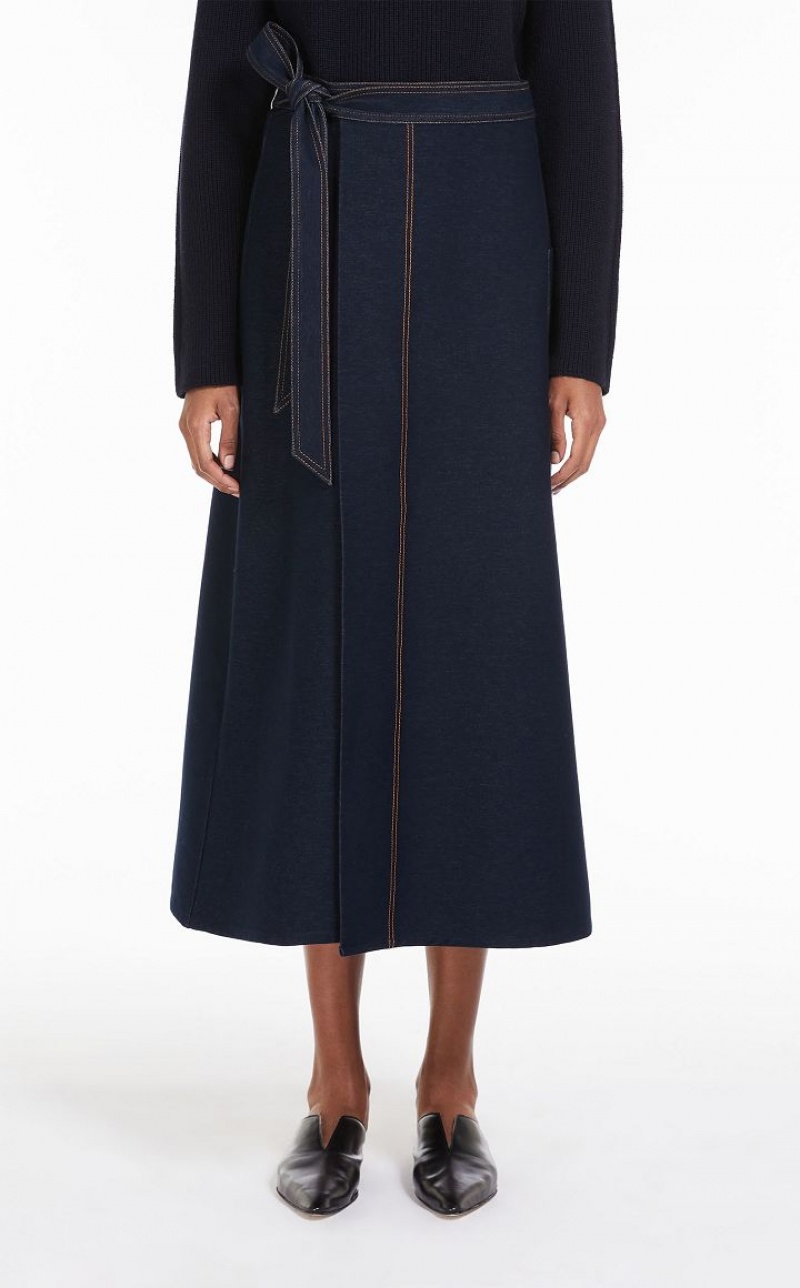 MaxMara Jersey Denim Skirts NAVY | MMR593732