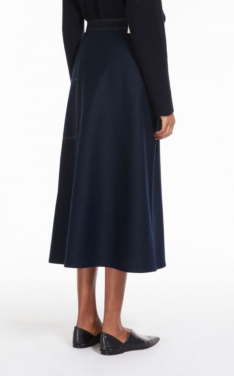 MaxMara Jersey Denim Skirts NAVY | MMR593732