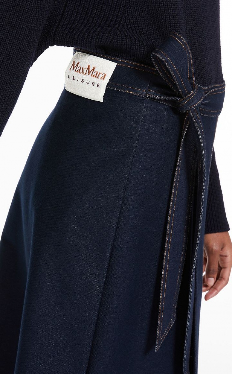 MaxMara Jersey Denim Skirts NAVY | MMR593732