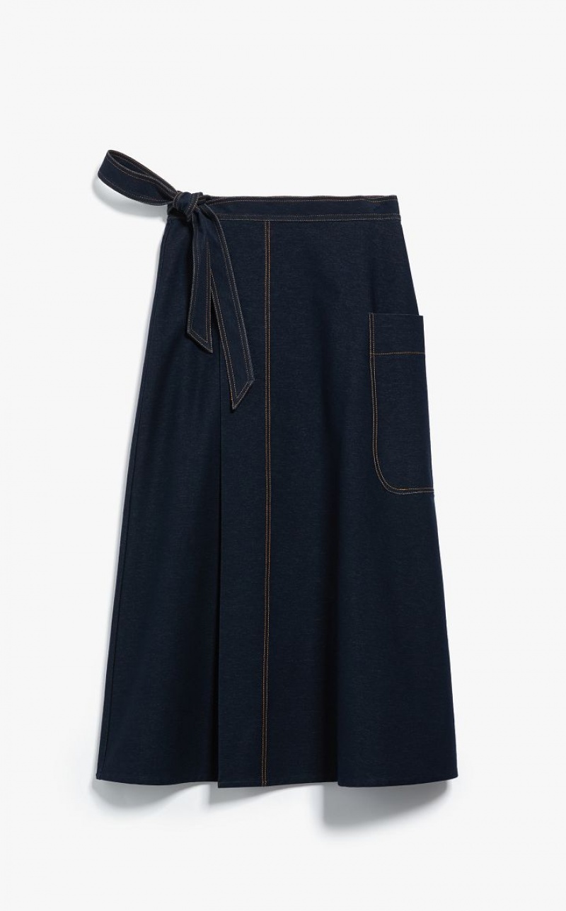 MaxMara Jersey Denim Skirts NAVY | MMR593732