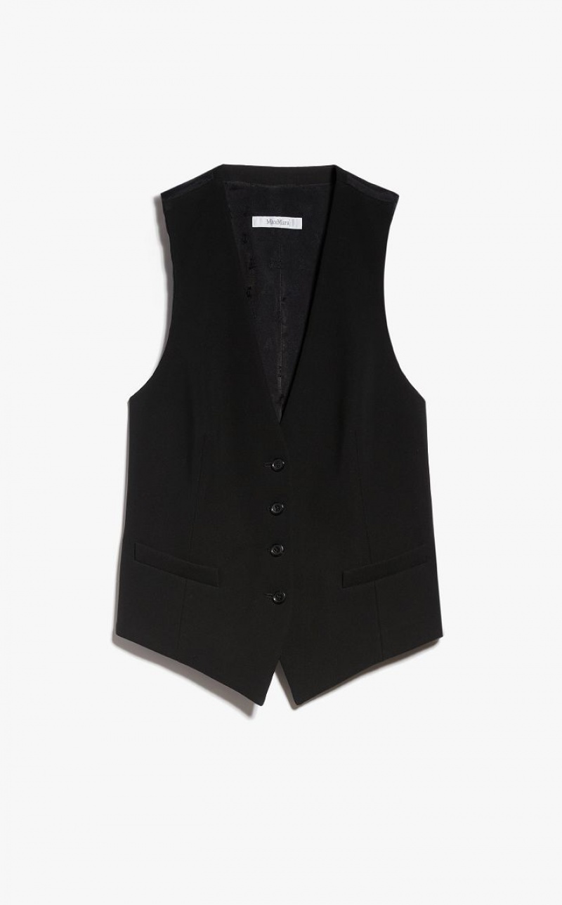 MaxMara Jersey V-neck Gilet Blazers BLACK | MMR594101