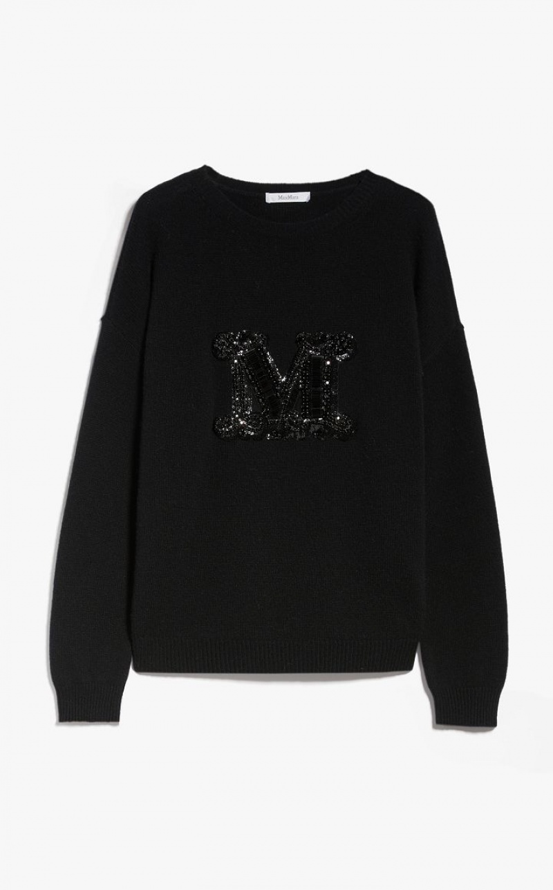 MaxMara Jewel Embroidered Cashmere Knitwear BLACK | MMR593424