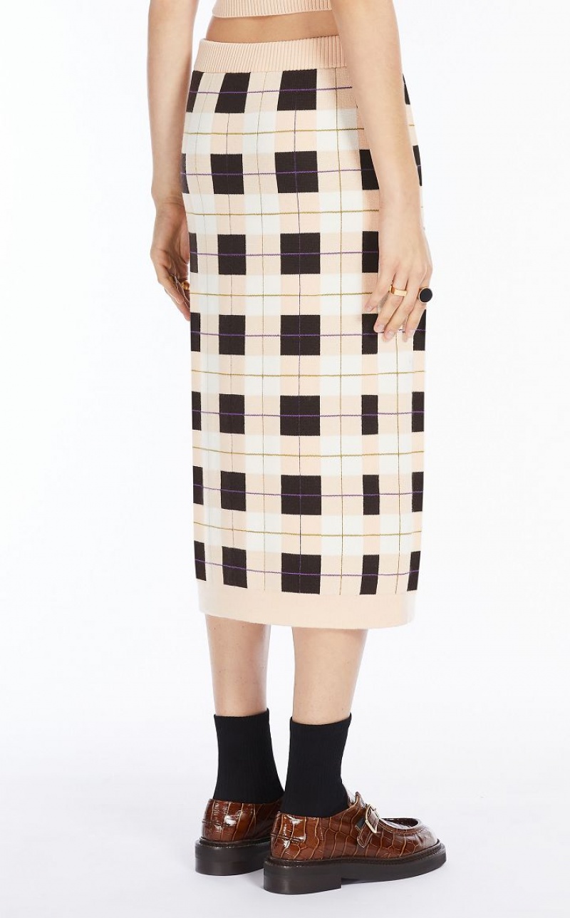 MaxMara Knit With Small Pockets Skirts POWDER | MMR593687