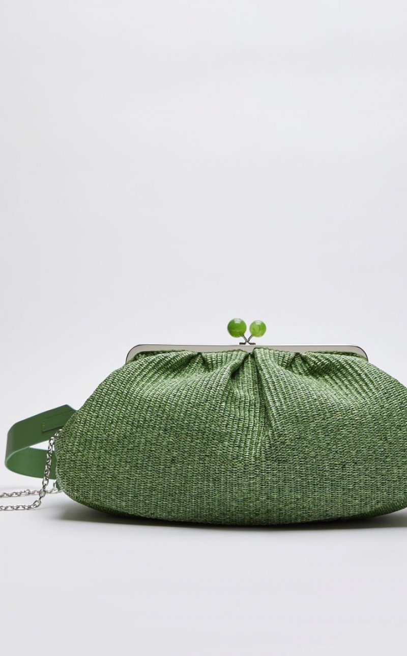 MaxMara Large Pasticcinoin Raffia Weekend Bag GREEN | MMR594145