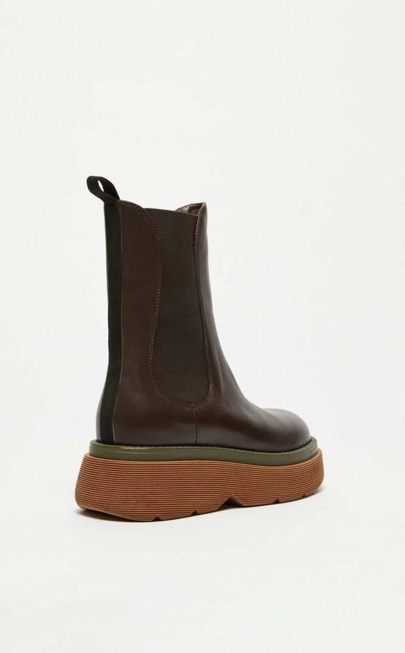 MaxMara Leather Ankle Boots DARK BOWN | MMR594191