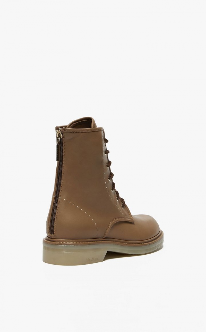 MaxMara Leather Ankle Boots HAZELNUT BROWN | MMR594189