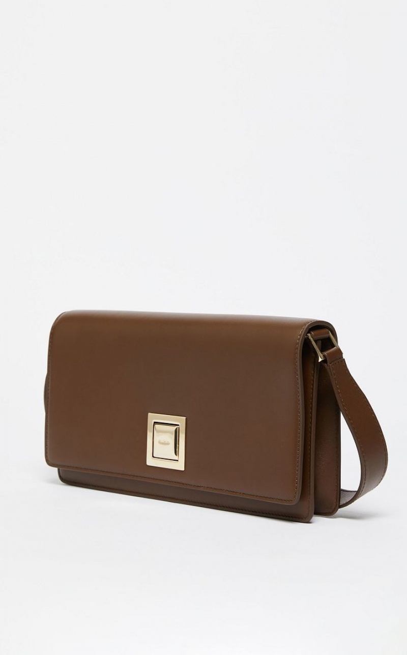 MaxMara Leather Clutch MM Bag COFFEE | MMR594123