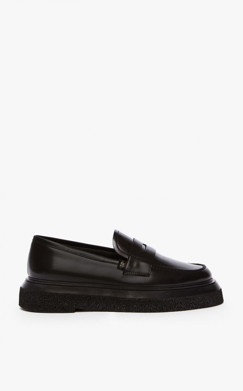 MaxMara Leather Flat Shoes BLACK | MMR594220