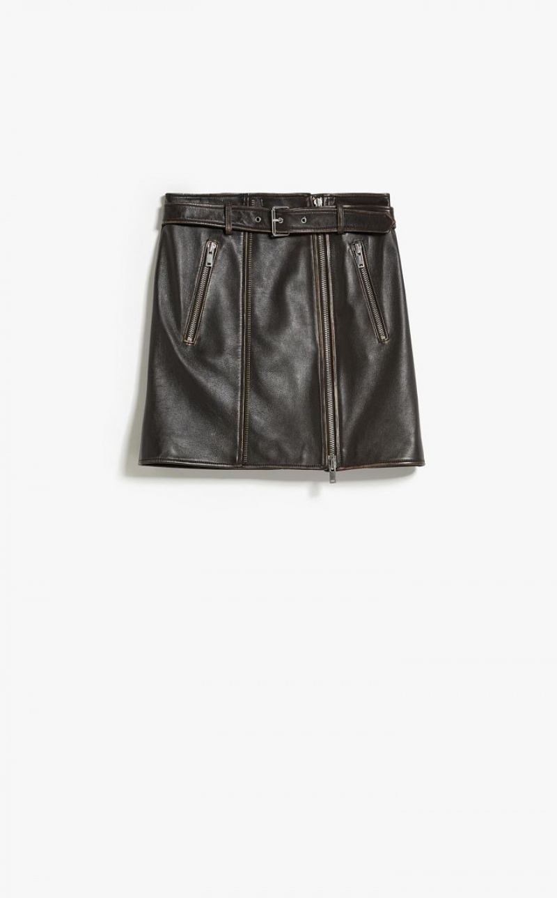 MaxMara Leather Mini Skirts BLACK | MMR593692