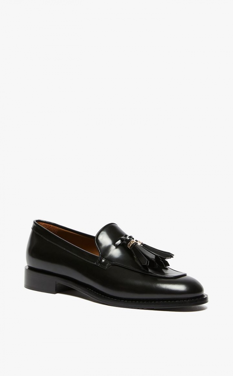 MaxMara Leather Moccasins Flat Shoes BLACK | MMR594222