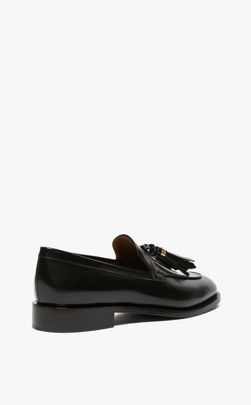 MaxMara Leather Moccasins Flat Shoes BLACK | MMR594222