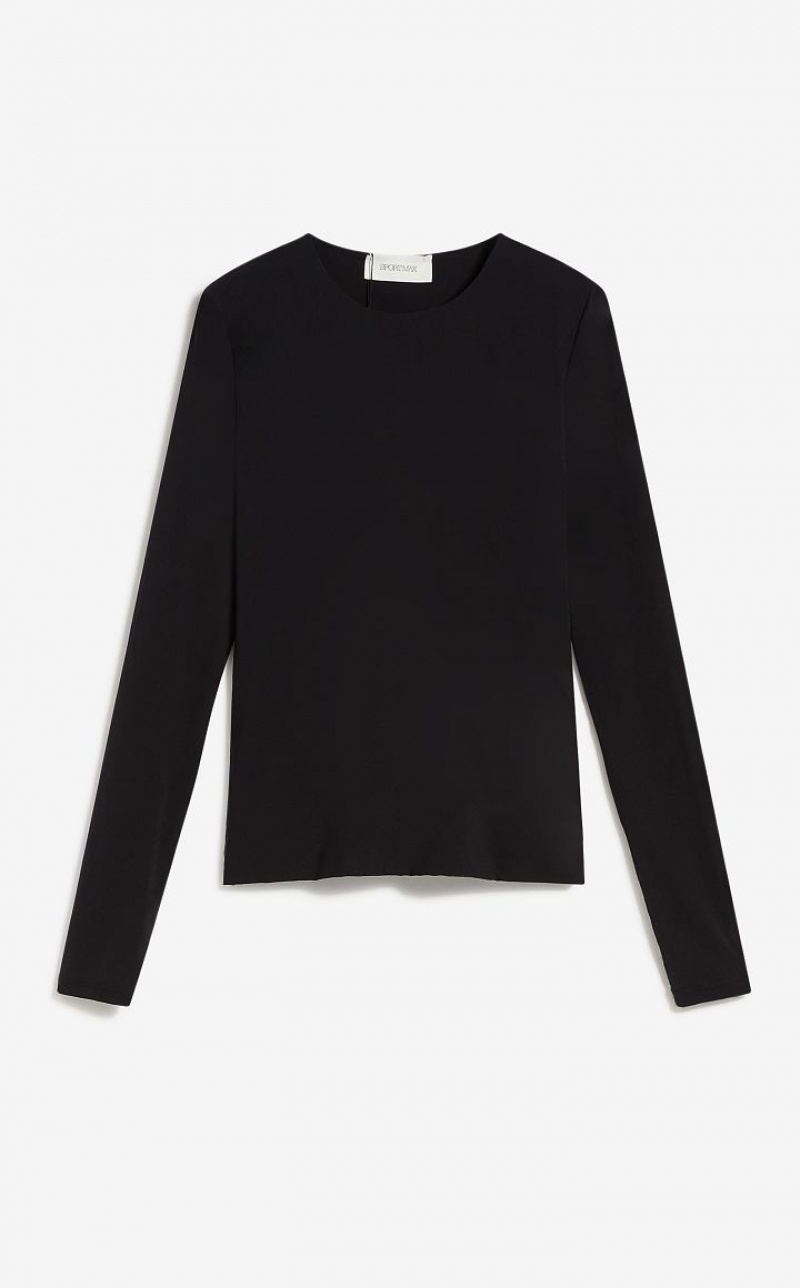 MaxMara Lightweight Jersey T-shirts BLACK | MMR593676