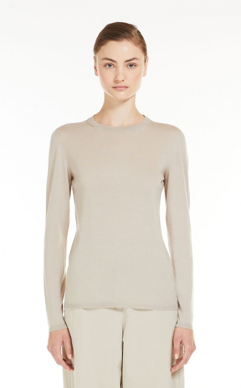 MaxMara Lightweight Wool Knitwear SAND | MMR593436