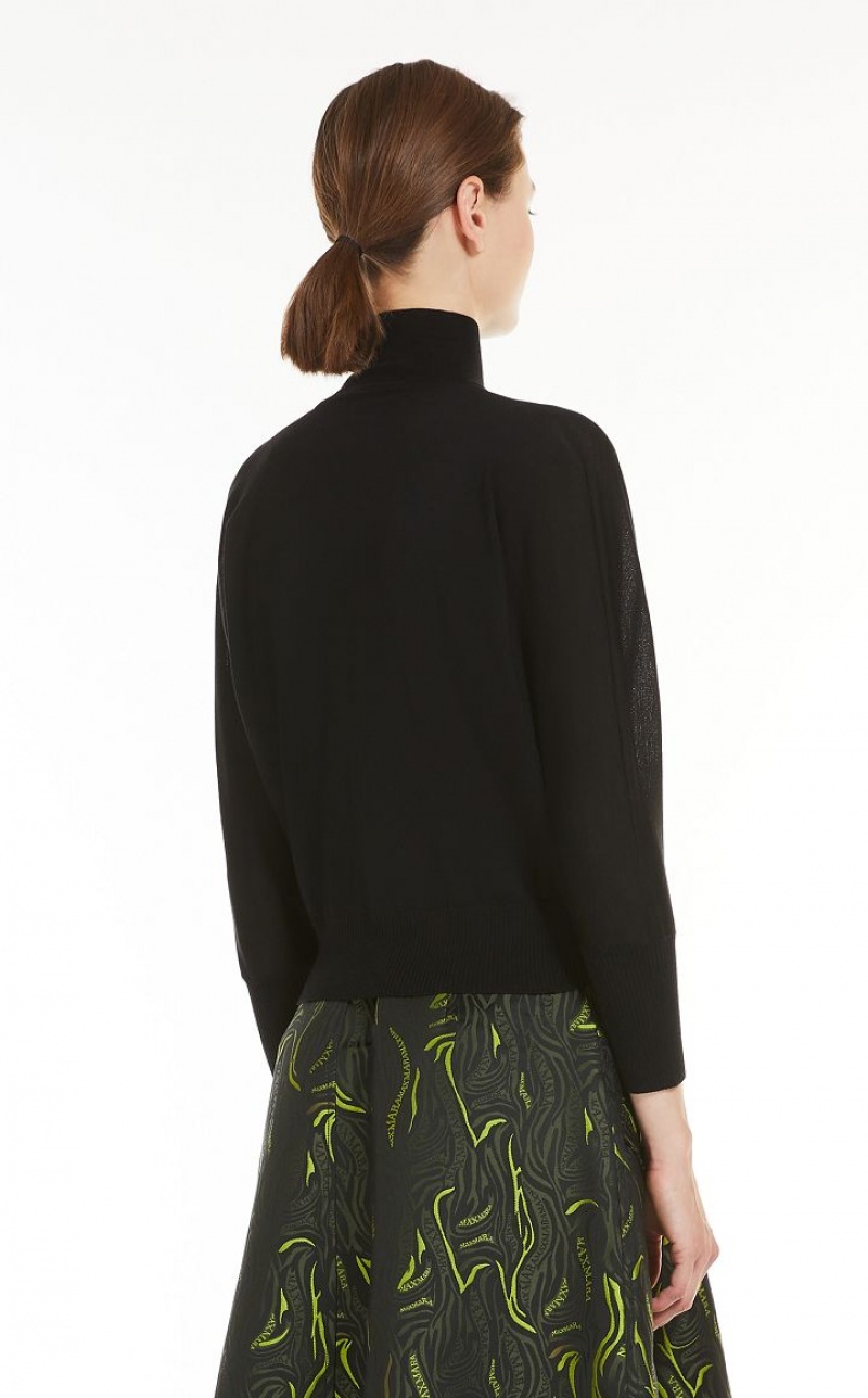 MaxMara Lightweight Wool Turtleneck Knitwear BLACK | MMR593427