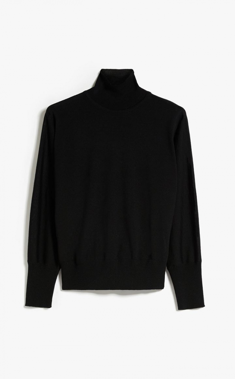 MaxMara Lightweight Wool Turtleneck Knitwear BLACK | MMR593427