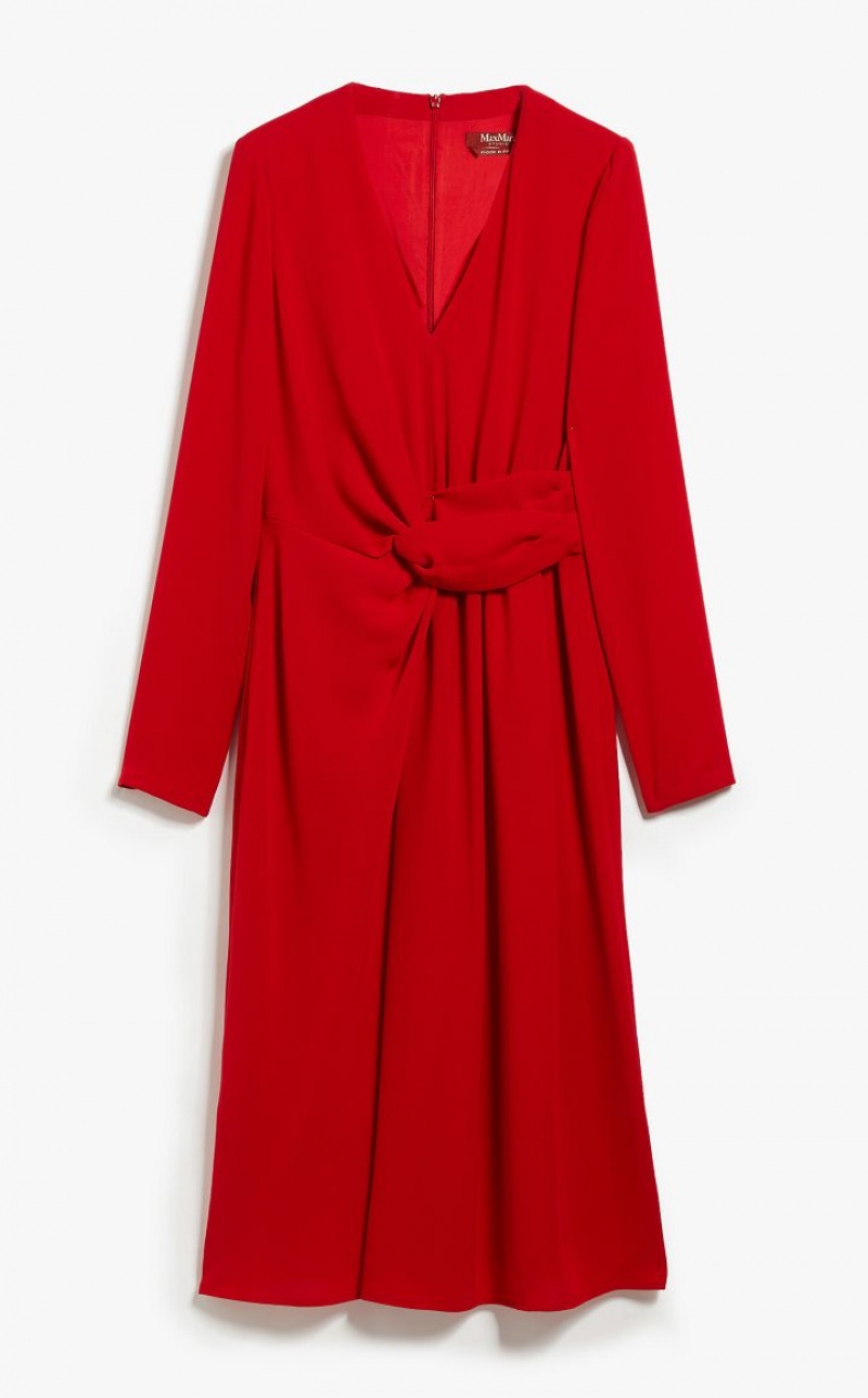 MaxMara Long Draped Cady Dresses RED | MMR593384