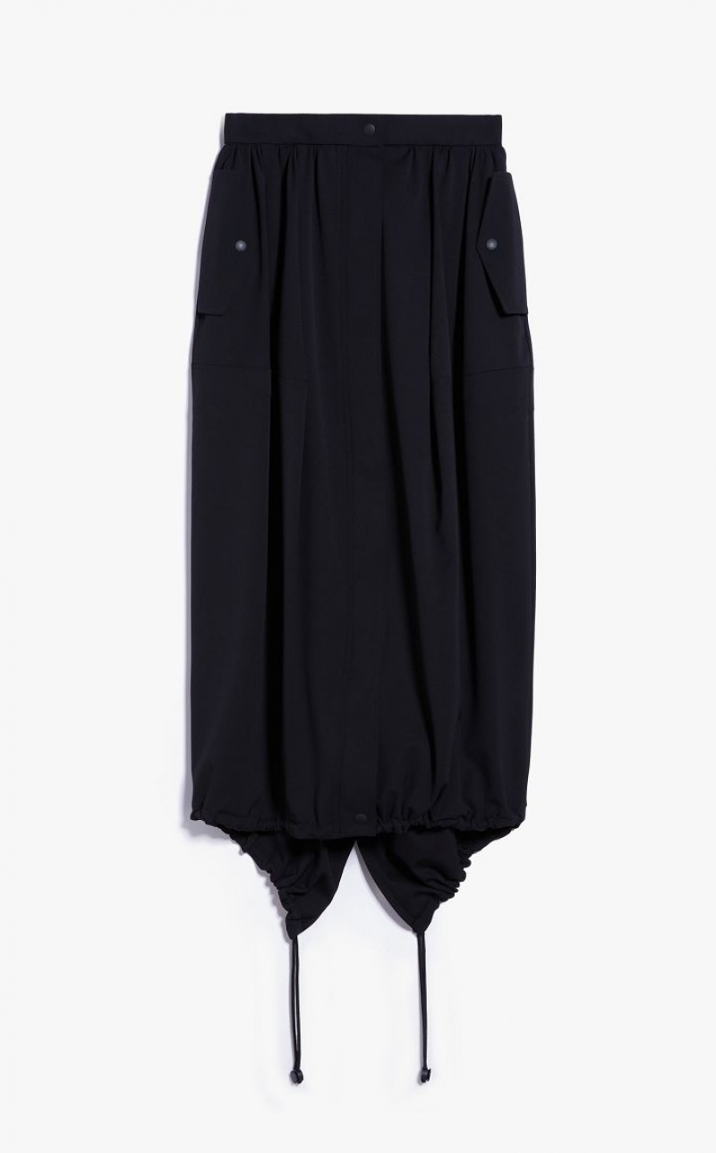 MaxMara Long, Gabardine Wool Skirts BLACK | MMR593703