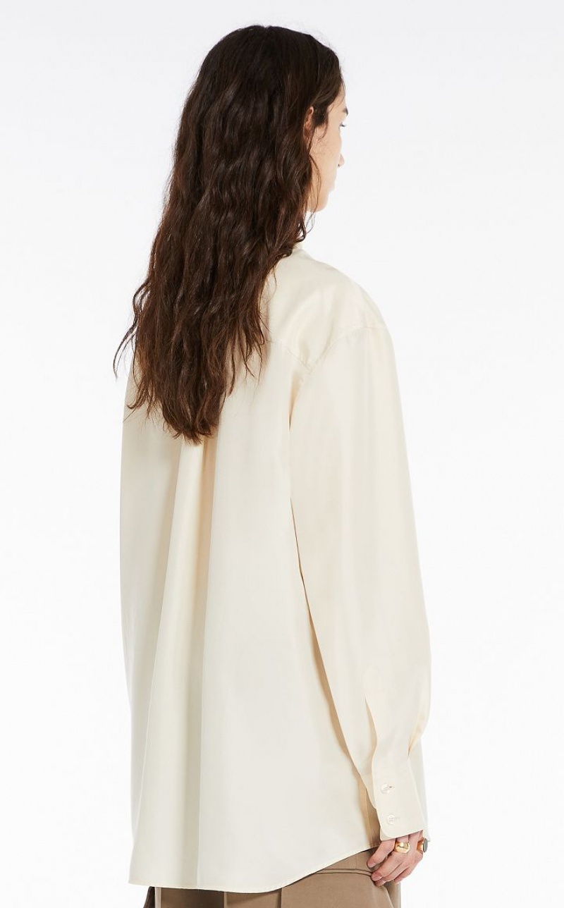 MaxMara Long In Habotai Silk Blouses IVORY | MMR593552