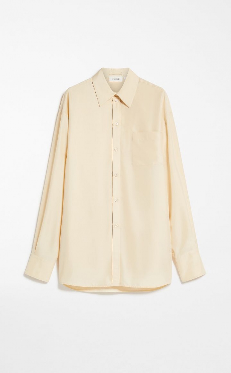 MaxMara Long In Habotai Silk Blouses IVORY | MMR593552