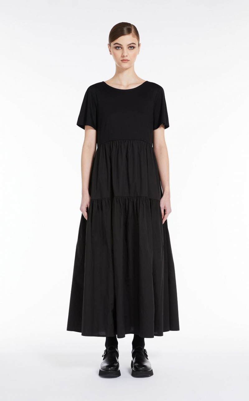 MaxMara Long In Jersey And Cotton Dresses BLACK | MMR593374