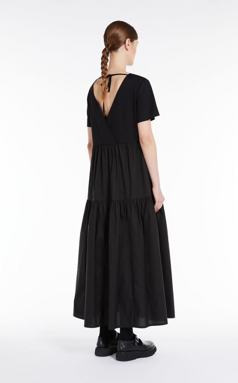 MaxMara Long In Jersey And Cotton Dresses BLACK | MMR593374