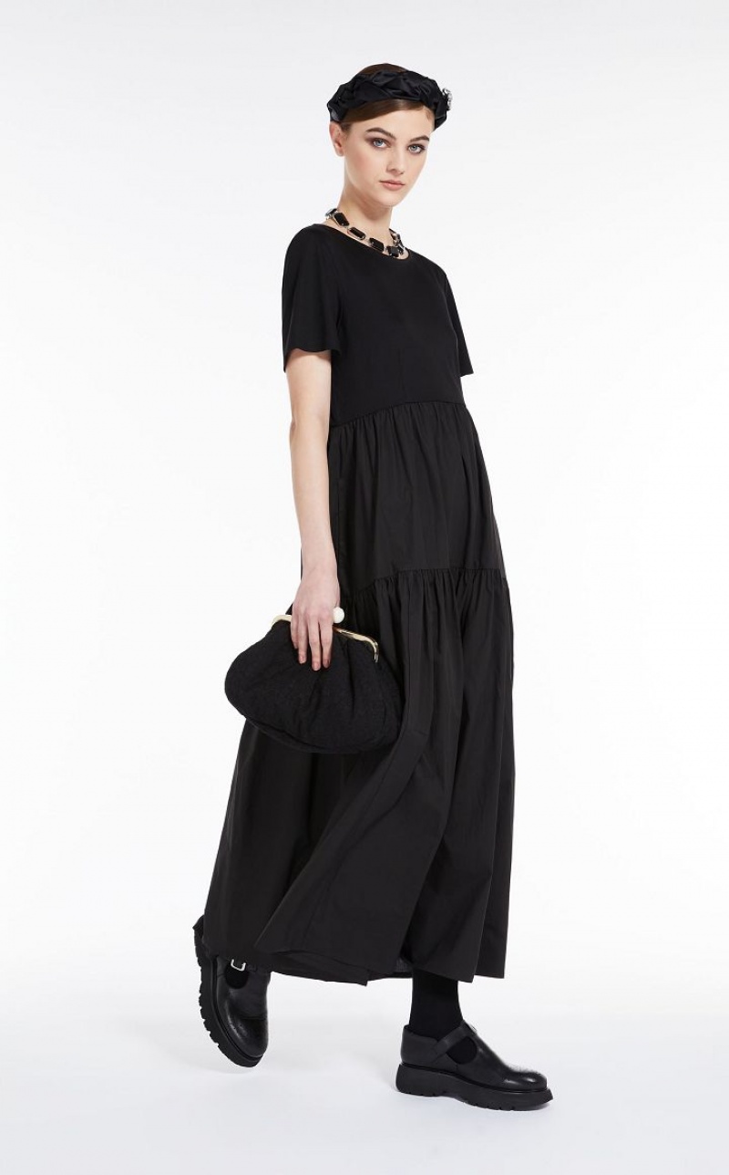 MaxMara Long In Jersey And Cotton Dresses BLACK | MMR593374