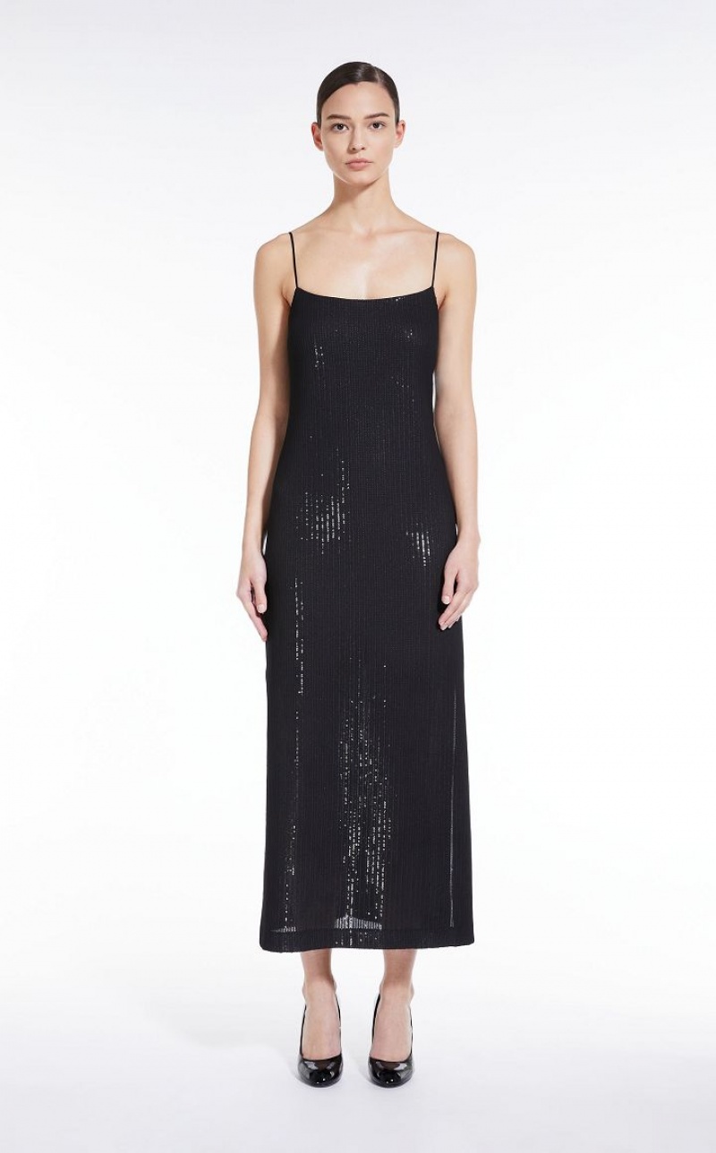 MaxMara Long Sequined Dresses BLACK | MMR593368