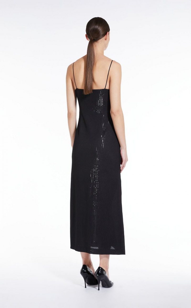 MaxMara Long Sequined Dresses BLACK | MMR593368