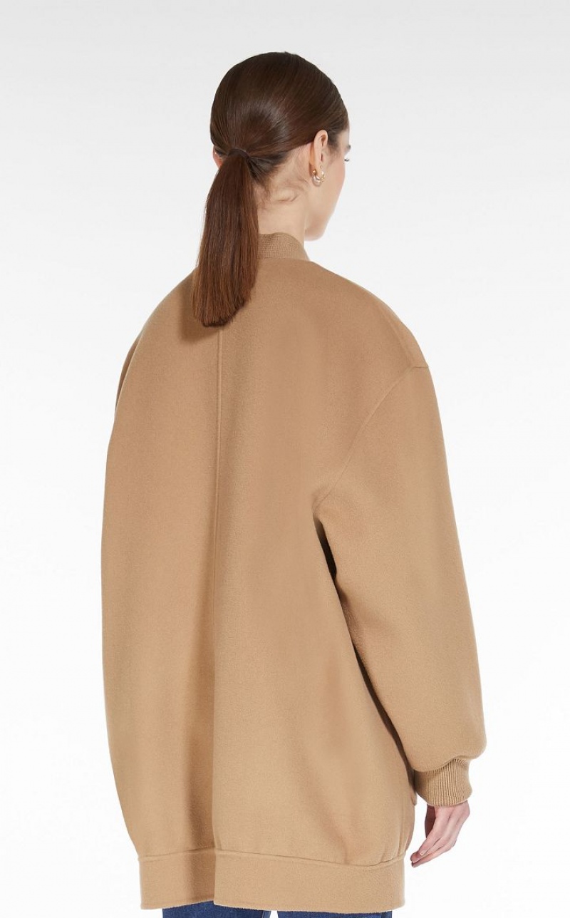 MaxMara Long Wool Cardigan Knitwear CAMEL | MMR593422