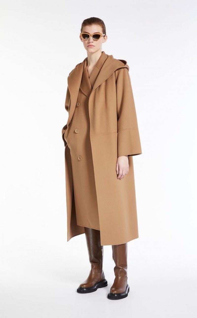 MaxMara Long Wool Gilet Coats CAMEL | MMR593859