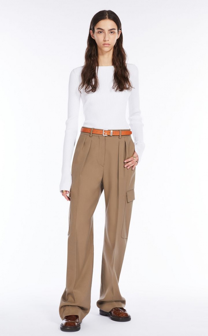 MaxMara Low-rise Cargo Trousers BEIGE | MMR593779