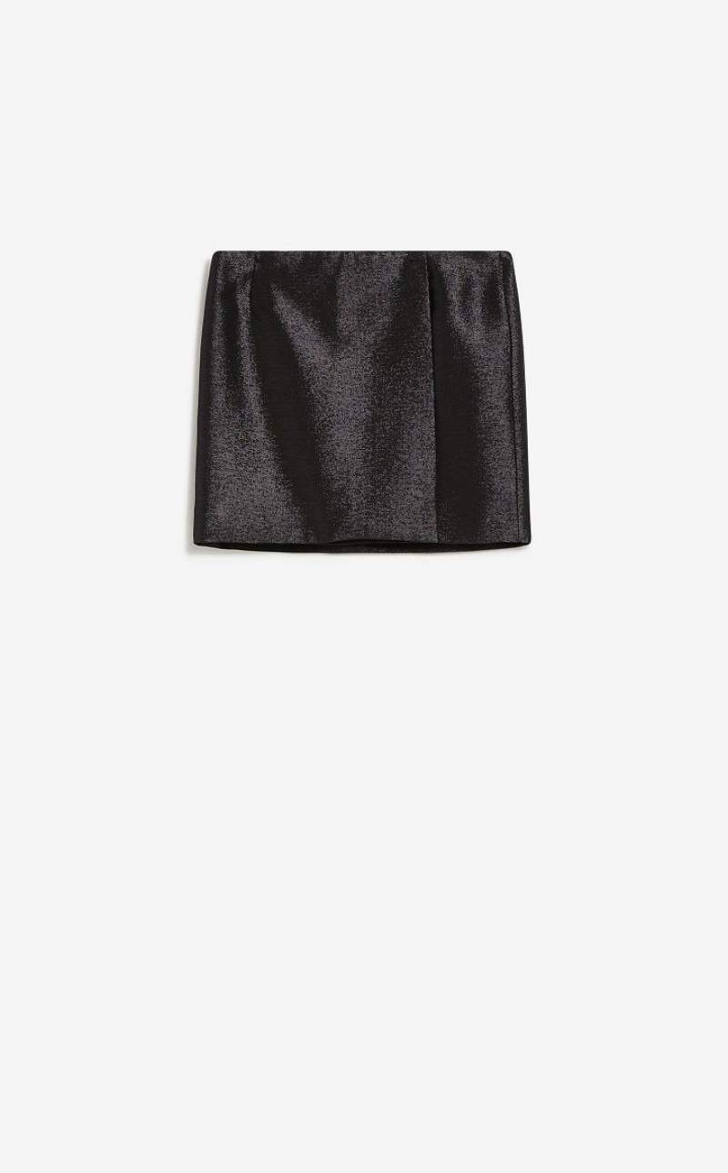 MaxMara Low-waisted Mini In Metallic Fabric Skirts BLACK | MMR593681