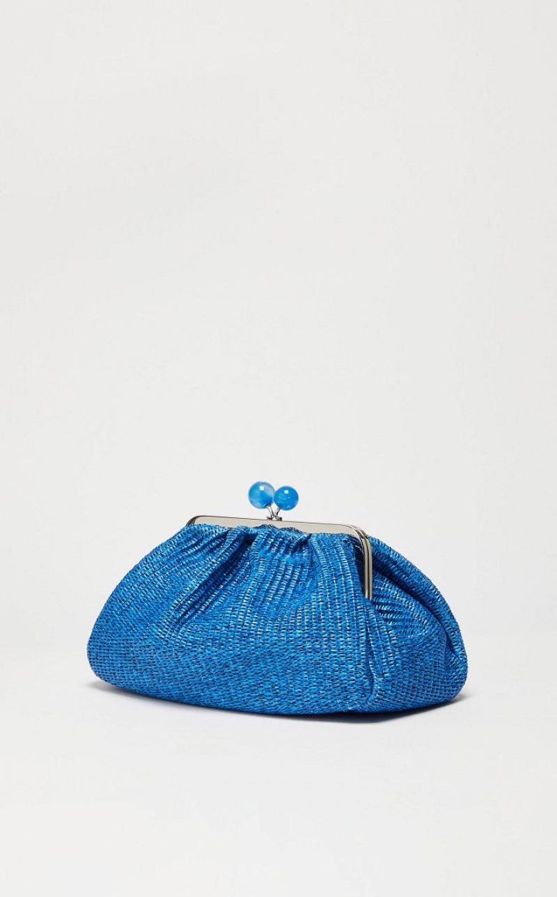 MaxMara Medium Pasticcinoin Raffia Weekend Bag CORNFLOWER BLUE | MMR594142