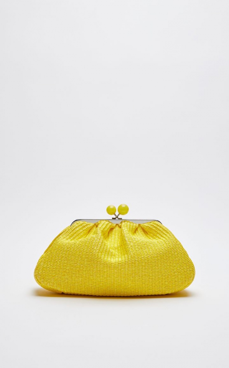 MaxMara Medium Pasticcinoin Raffia Weekend Bag BRIGHT YELLOW | MMR594144