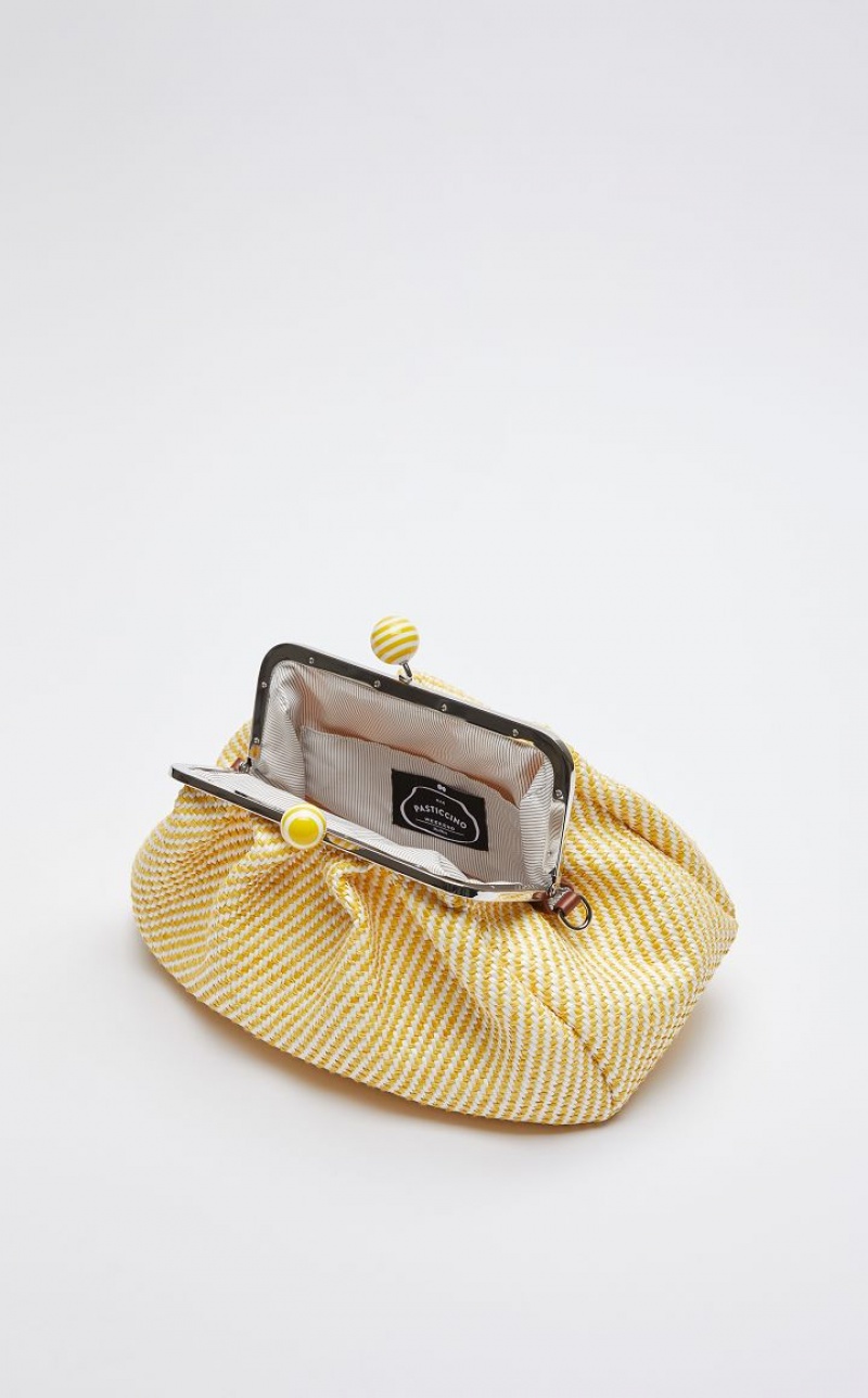 MaxMara Medium Pasticcinoin Raffia Weekend Bag YELLOW | MMR594148