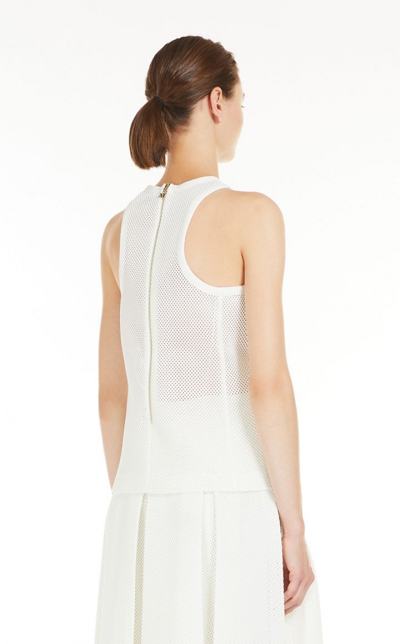 MaxMara Mesh-effect Technical Jersey Tops PLATINUM | MMR593634