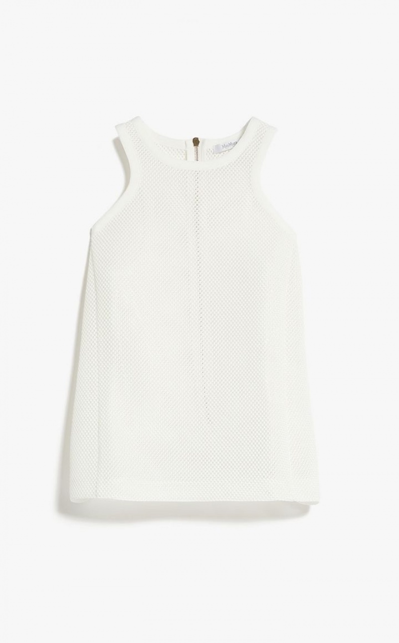 MaxMara Mesh-effect Technical Jersey Tops PLATINUM | MMR593634