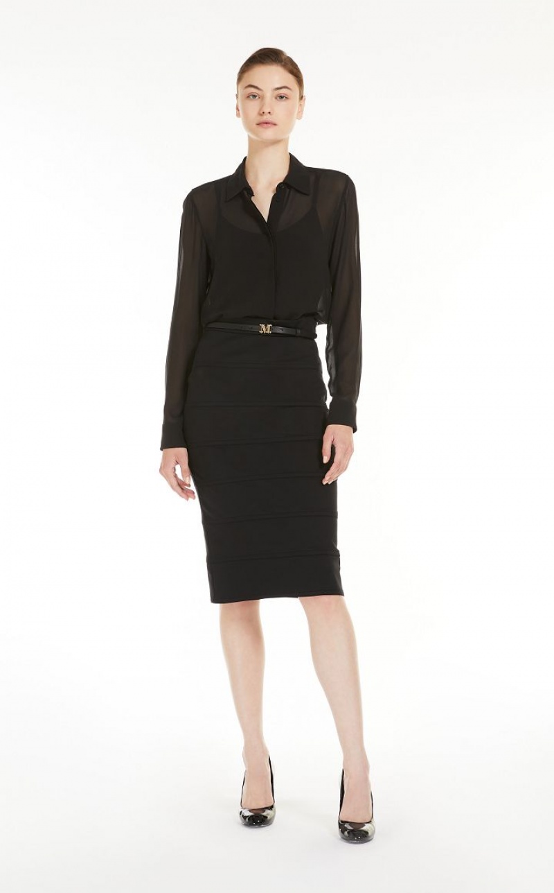 MaxMara Midi In Stretch Jersey Skirts BLACK | MMR593709