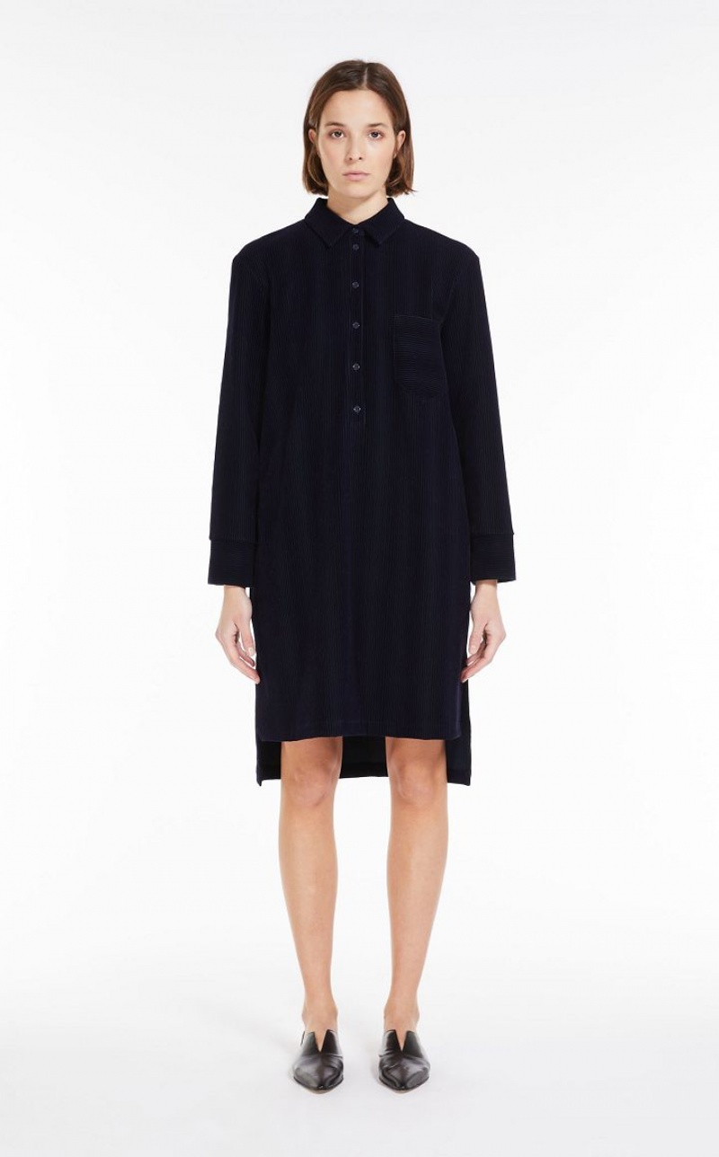 MaxMara Milano Fabric Shirt Dresses NAVY | MMR593350