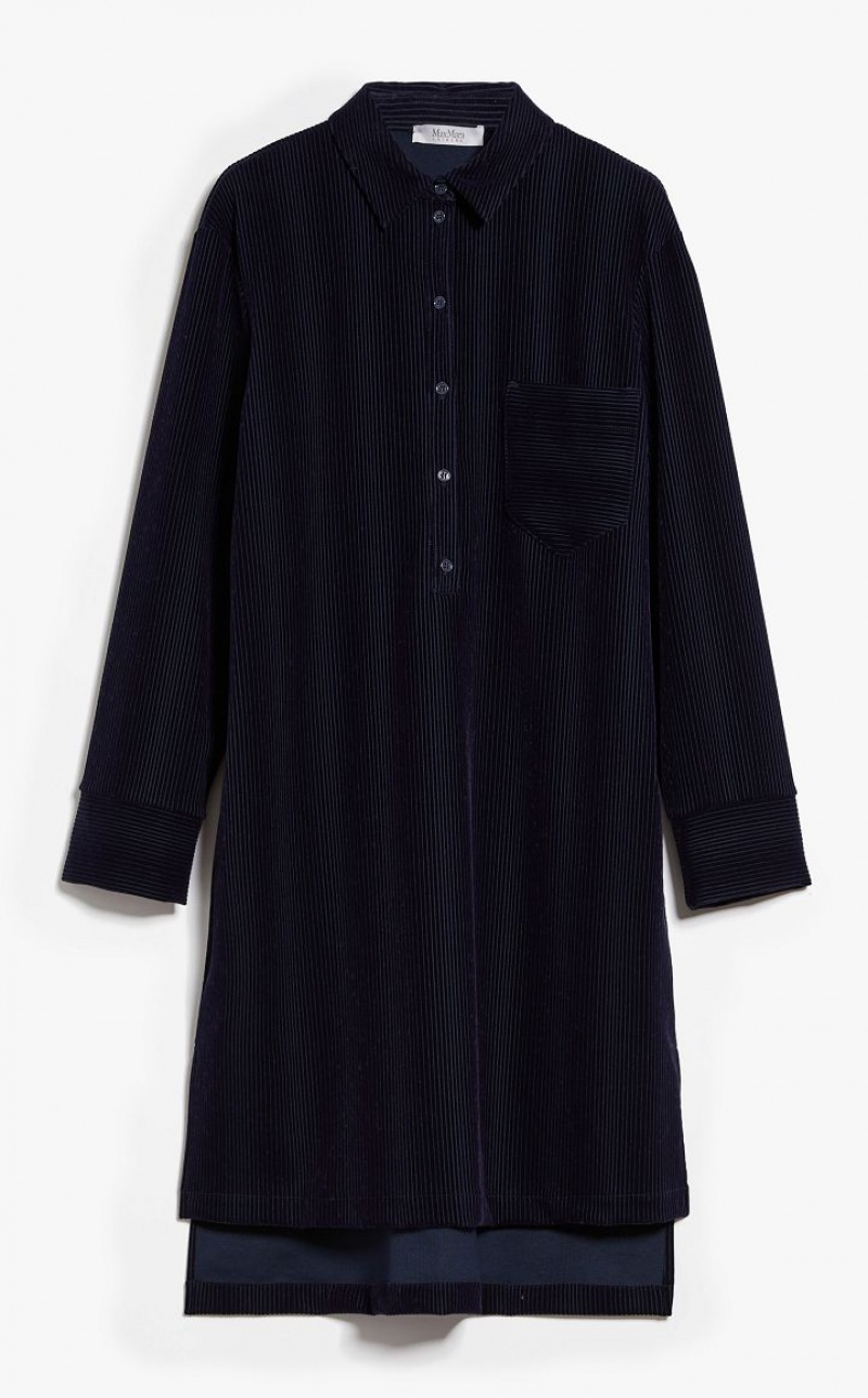 MaxMara Milano Fabric Shirt Dresses NAVY | MMR593350