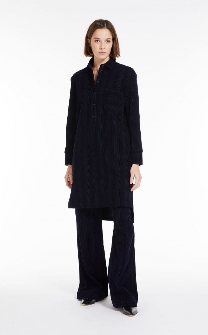 MaxMara Milano Fabric Shirt Dresses NAVY | MMR593350