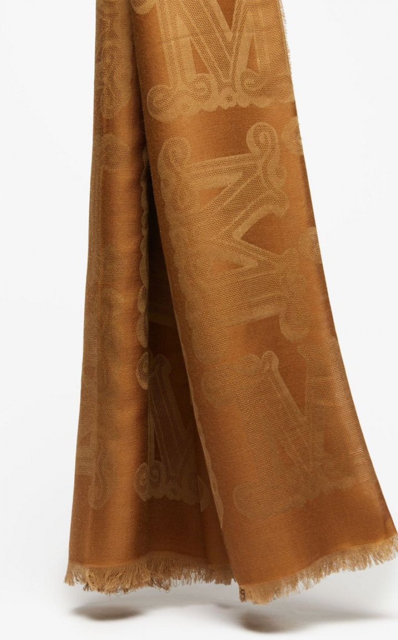 MaxMara Modal And Wool-blend Shawl Scarves CAMEL | MMR594272