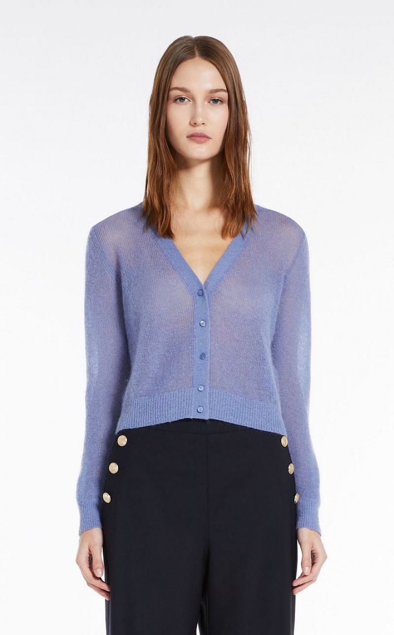 MaxMara Mohair Gauze Cardigan Knitwear LIGHT BLUE | MMR593461