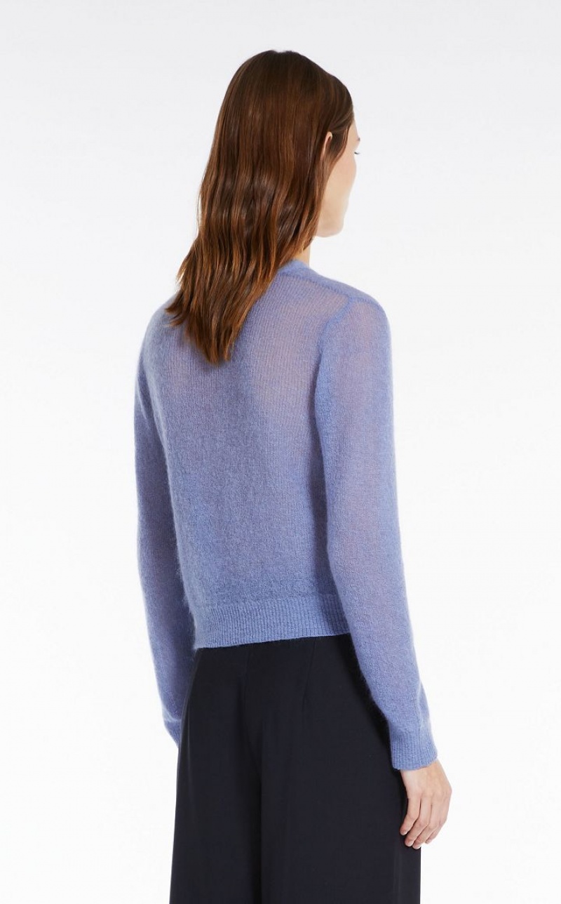 MaxMara Mohair Gauze Cardigan Knitwear LIGHT BLUE | MMR593461