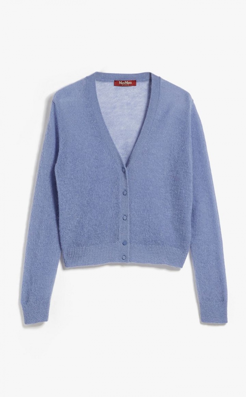 MaxMara Mohair Gauze Cardigan Knitwear LIGHT BLUE | MMR593461