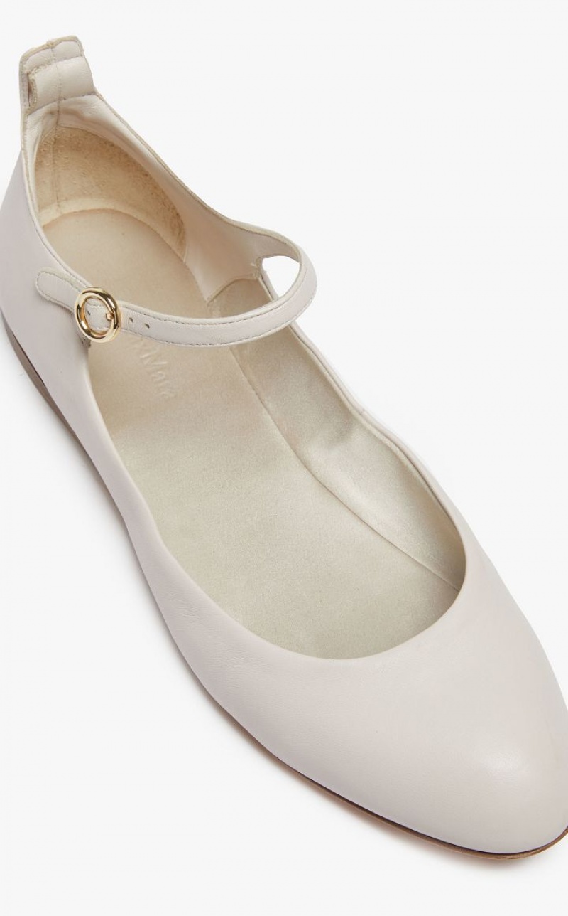 MaxMara Nappa Leather Ballet Flat Shoes SAND | MMR594225