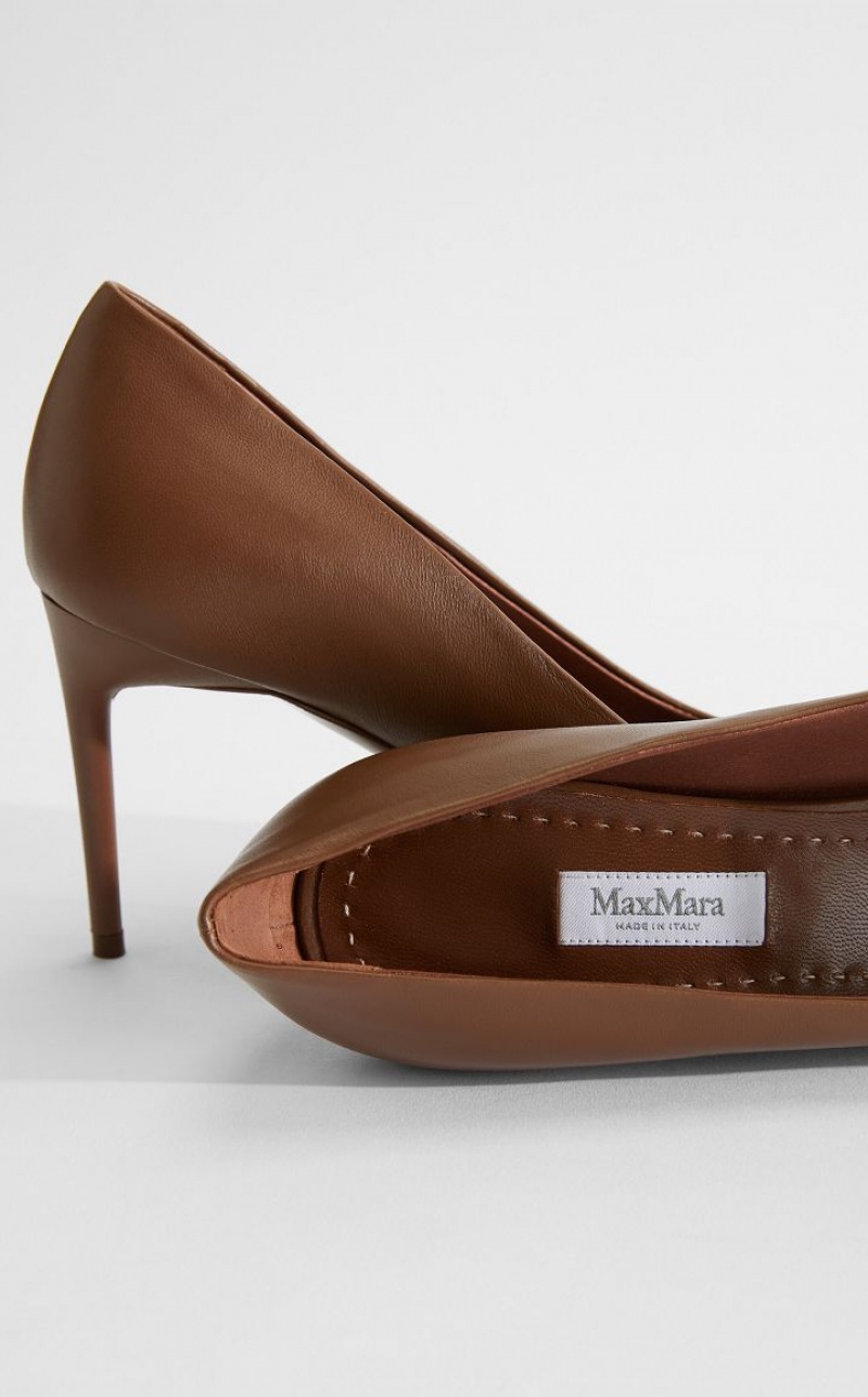 MaxMara Nappa Leather Court Décolleté BROWN | MMR594205