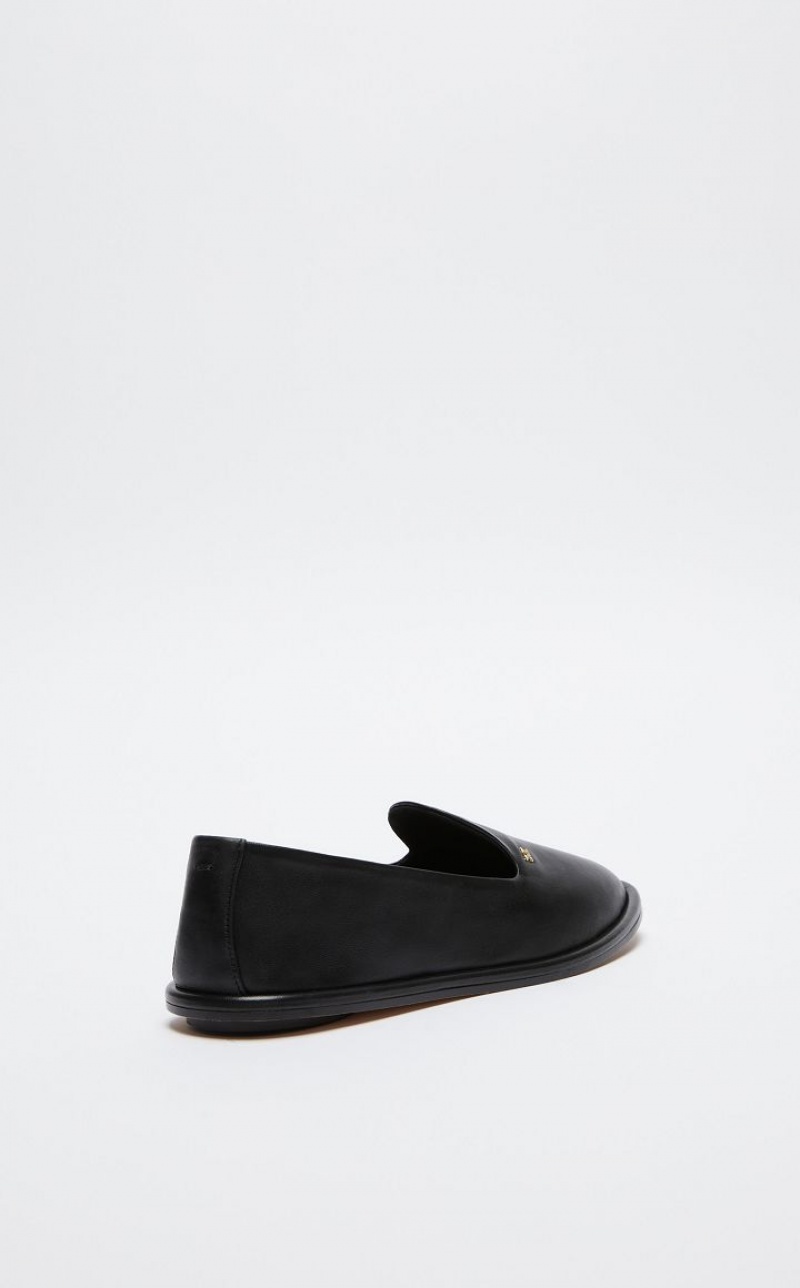 MaxMara Nappa Leather Flat Shoes BLACK | MMR594217