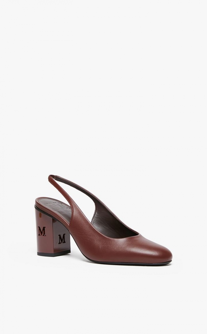 MaxMara Nappa Leather Slingbacks Décolleté BORDEAUX | MMR594197